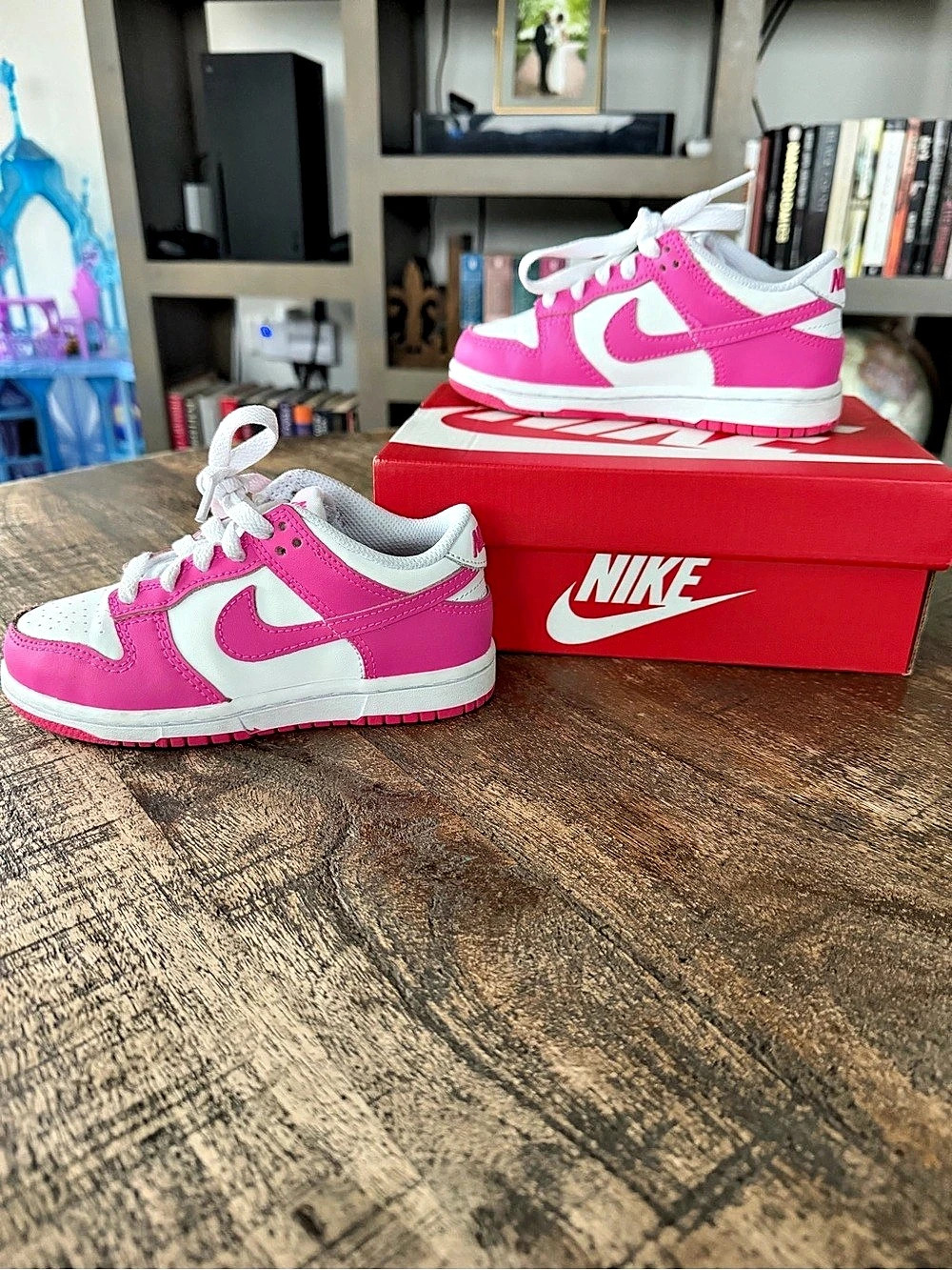 Nike Dunk Low (PSE) White / Laser Fuchsia Pink & White Girls US 11